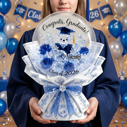 Congrats, Graduate! Celebrate Your Achievements - Graduation Blooming Bouquet Shaped Plaque - Personalized Gift for Graduates Shaped Plaques PopCulturePrints