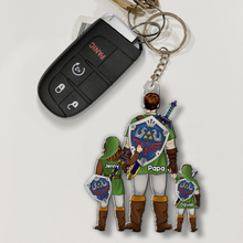 Load image into Gallery viewer, &quot;A Hero&#39;s Keychain: A Legacy of Love&quot; - Personalized Dad Keychain, Custom Gift for Dad, Grandpa, Papa Keychains PopCulturePrints
