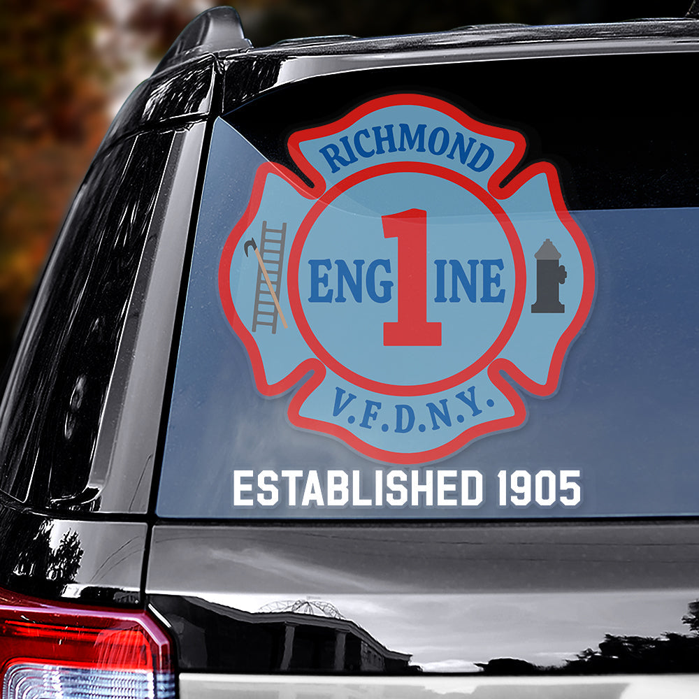 Personalized Richmond Fire Department Car Window Decal