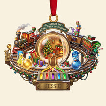 Load image into Gallery viewer, All Aboard the Merry Train of Thought - Personalized Acrylic Ornament
