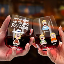Load image into Gallery viewer, To Mom From The Reasons You Drink - Personalized Glass Egg Cup - Perfect Gift for Mom, Grandma, and Loved Ones Glass Egg Cup PopCulturePrints
