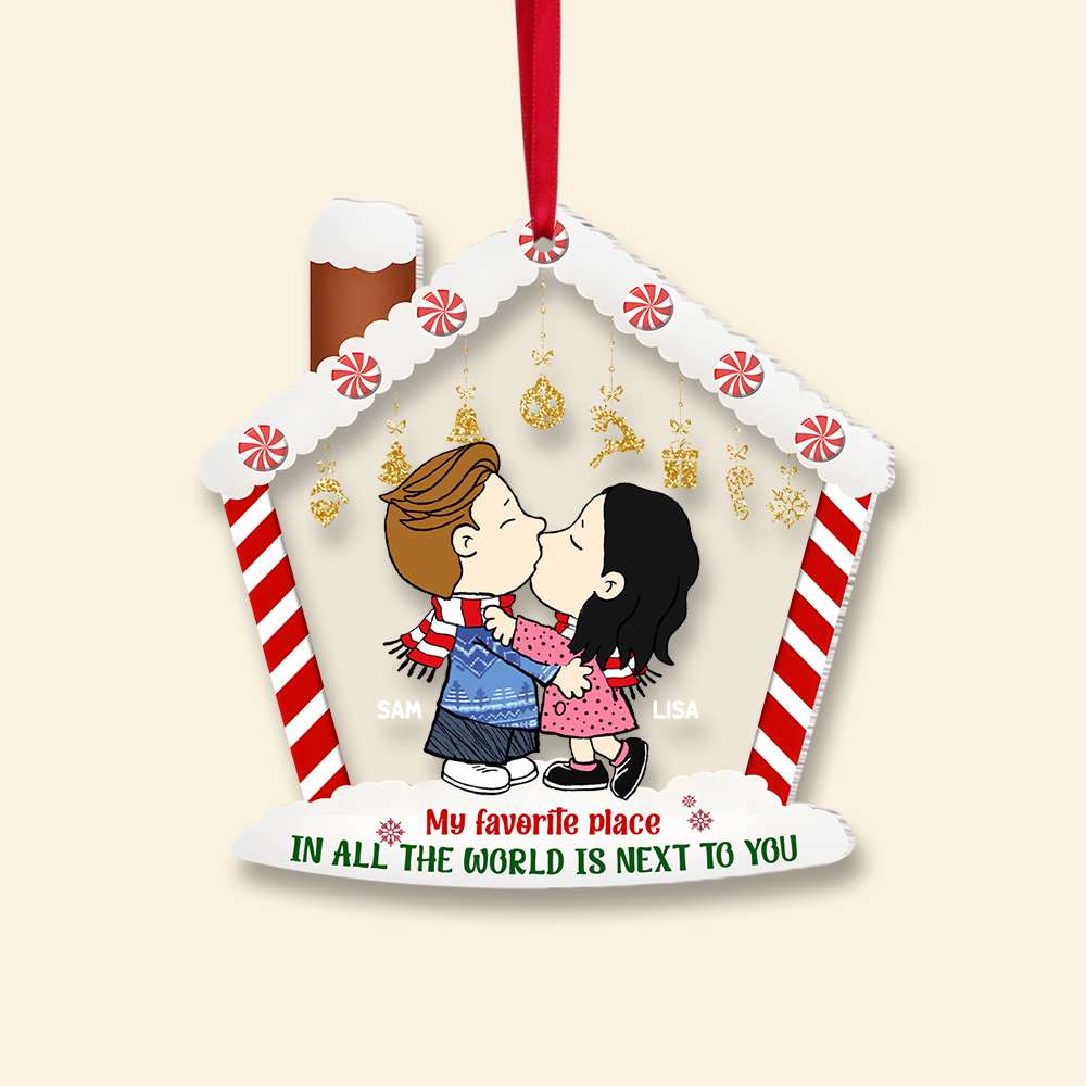 Personalized Christmas Couple Acrylic Ornament - Custom Names - 02KAMH090824HG