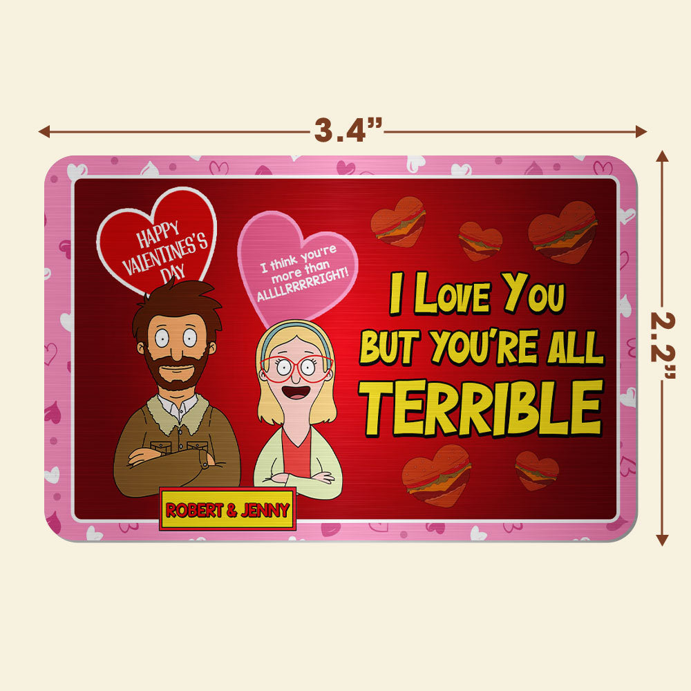 Personalized Funny Couple Wallet Card Wallet Card PopCulturePrints
