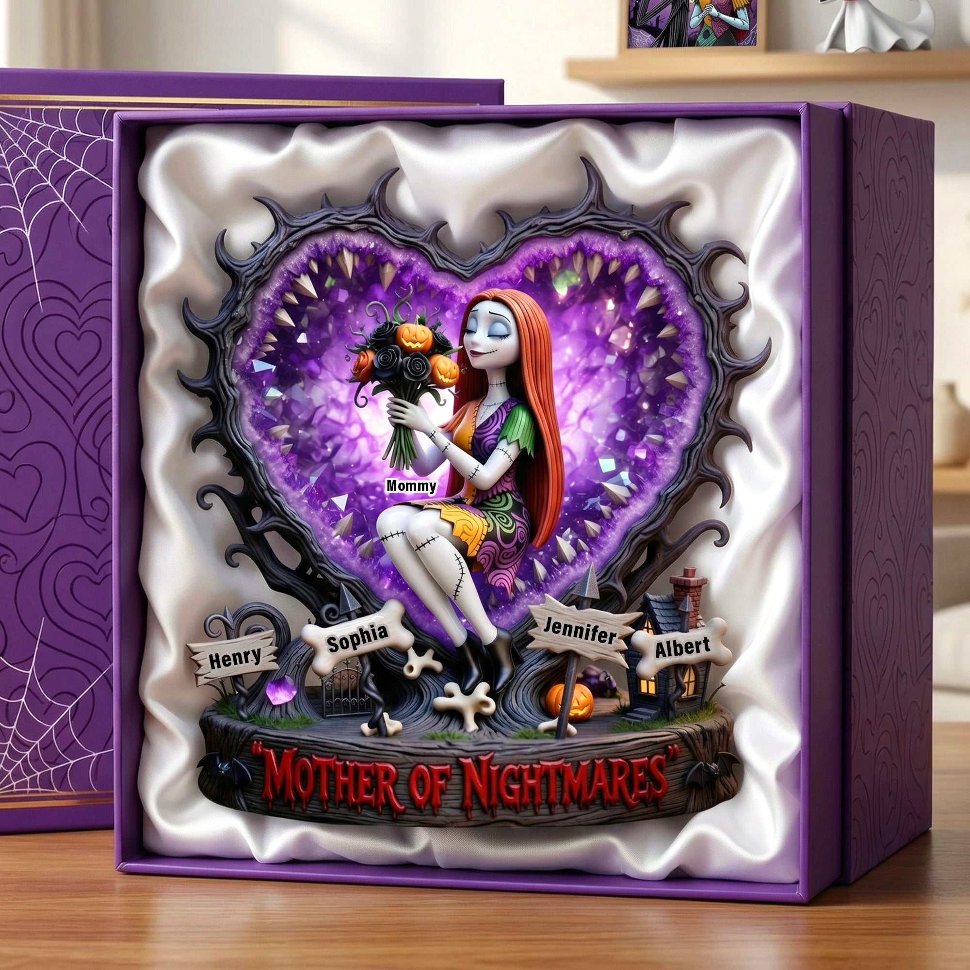"Embrace the Spookiness – Horror Mom Acrylic Plaque - Personalized Gift for Mom, Grandma & More" Shaped Plaques PopCulturePrints