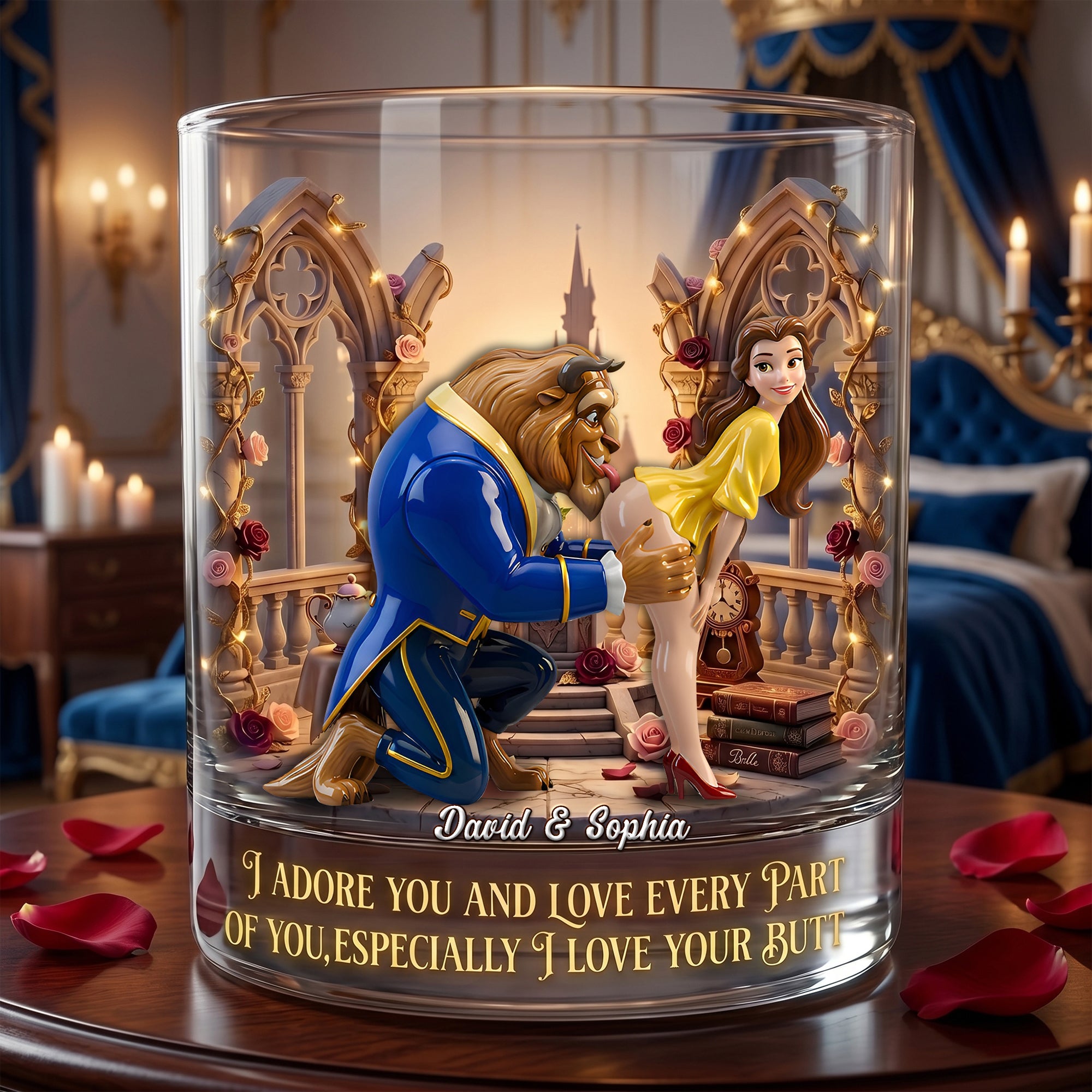 I Adore You Personalized Glass - Cute Couple Gift for Lovers