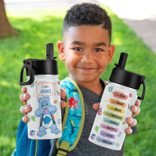 Load image into Gallery viewer, Personalized Kids Water Bottle - Cute Bear Design with Positive Affirmations
