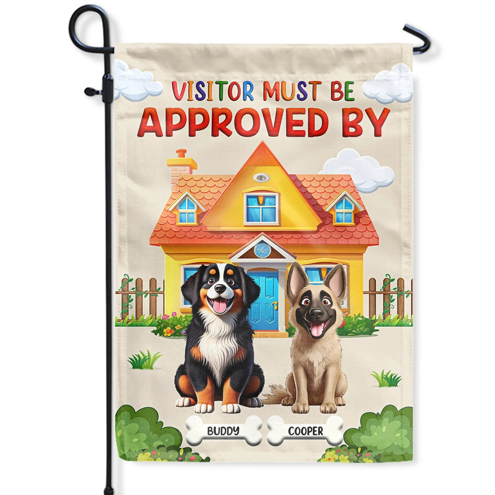 “Visitor Must Be Approved By Dogs” - Personalized Garden Flag - The Perfect Gift for Dog Lovers Flag PopCulturePrints