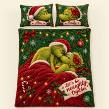 Load image into Gallery viewer, Let's Be Naughty Together - Furry Naughty Couples Quilt Bed Set - Personalized Christmas Gifts for Couples

