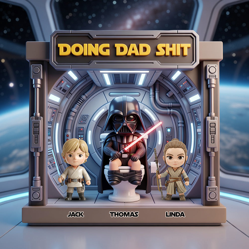 Doing Dad Stuff - Funny Space Dad Acrylic Plaque | Personalized Gift for Dads Shaped Plaques PopCulturePrints