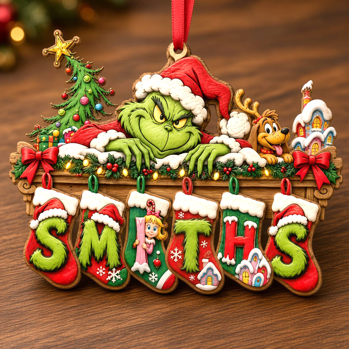 "Make This Christmas Special!" - Personalized Name Art Alphabet Stocking Ornament - Custom Gift for Family, Friends, and Loved Ones