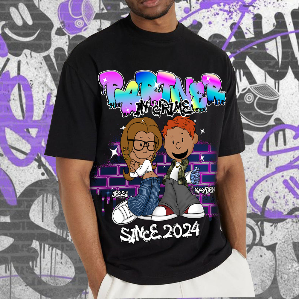 Personalized Partner In Crime Shirt for Couples - Y2K Style Shirts PopCulturePrints
