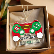 Load image into Gallery viewer, Custom Gamer Money Holder Ornament - Personalized Game Controller Gift Ornament PopCulturePrints
