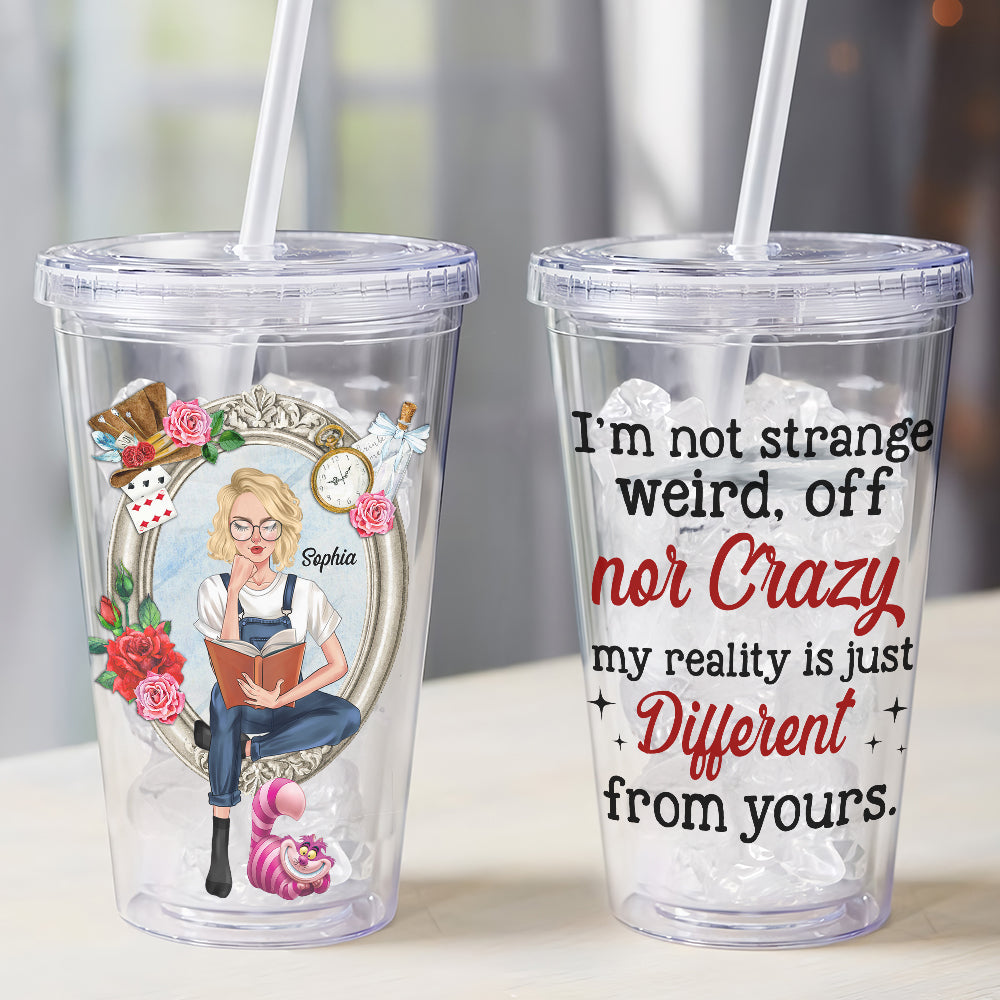 Personalized Acrylic Tumbler - Unique Reality Design for Book Lovers Tumbler Cup PopCulturePrints