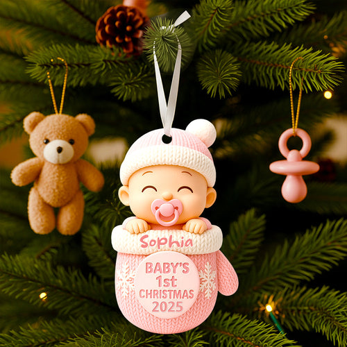 Celebrate Baby's First Christmas with Personalized Ornament - Custom Gift for New Parents and Cherished Memories Ornament PopCulturePrints