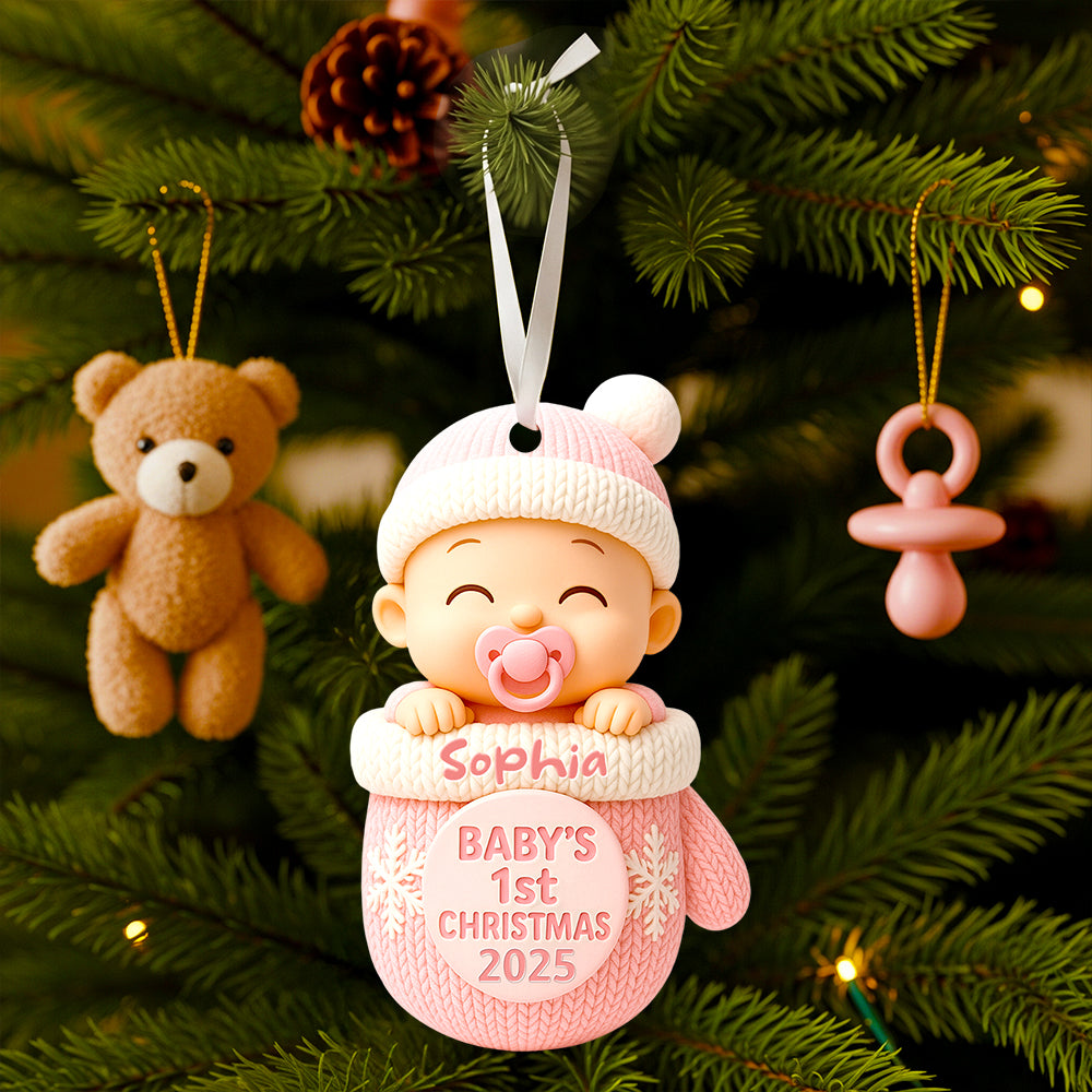 Celebrate Baby's First Christmas with Personalized Ornament - Custom Gift for New Parents and Cherished Memories Ornament PopCulturePrints