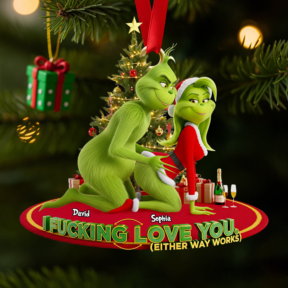 I Fucking Love You - Personalized Christmas Ornament for Couples Ornament PopCulturePrints