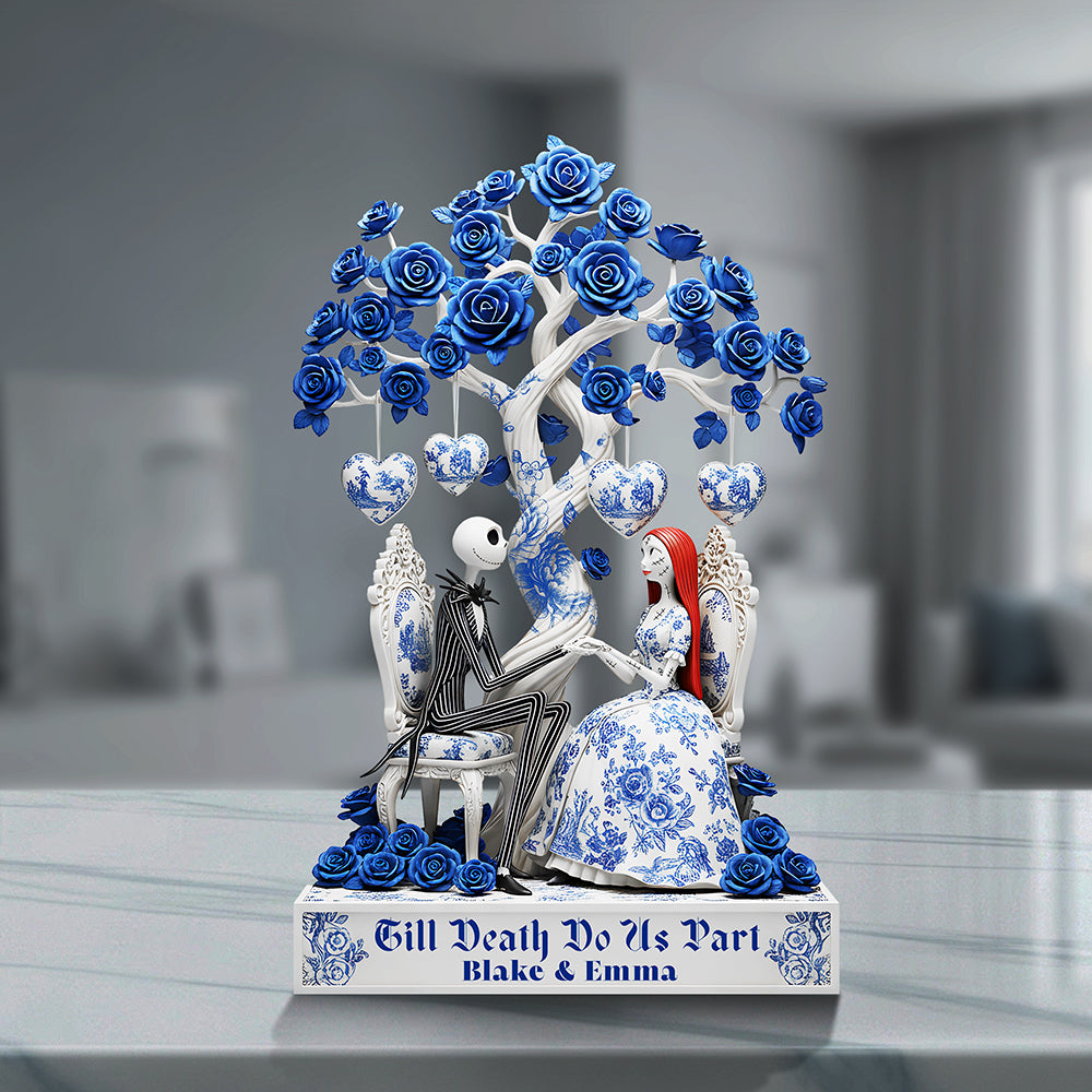 “Till Death Do Us Part” - Personalized Couple Plaque - Custom Gift for Couples, Lovers, and Anniversaries Shaped Plaques PopCulturePrints