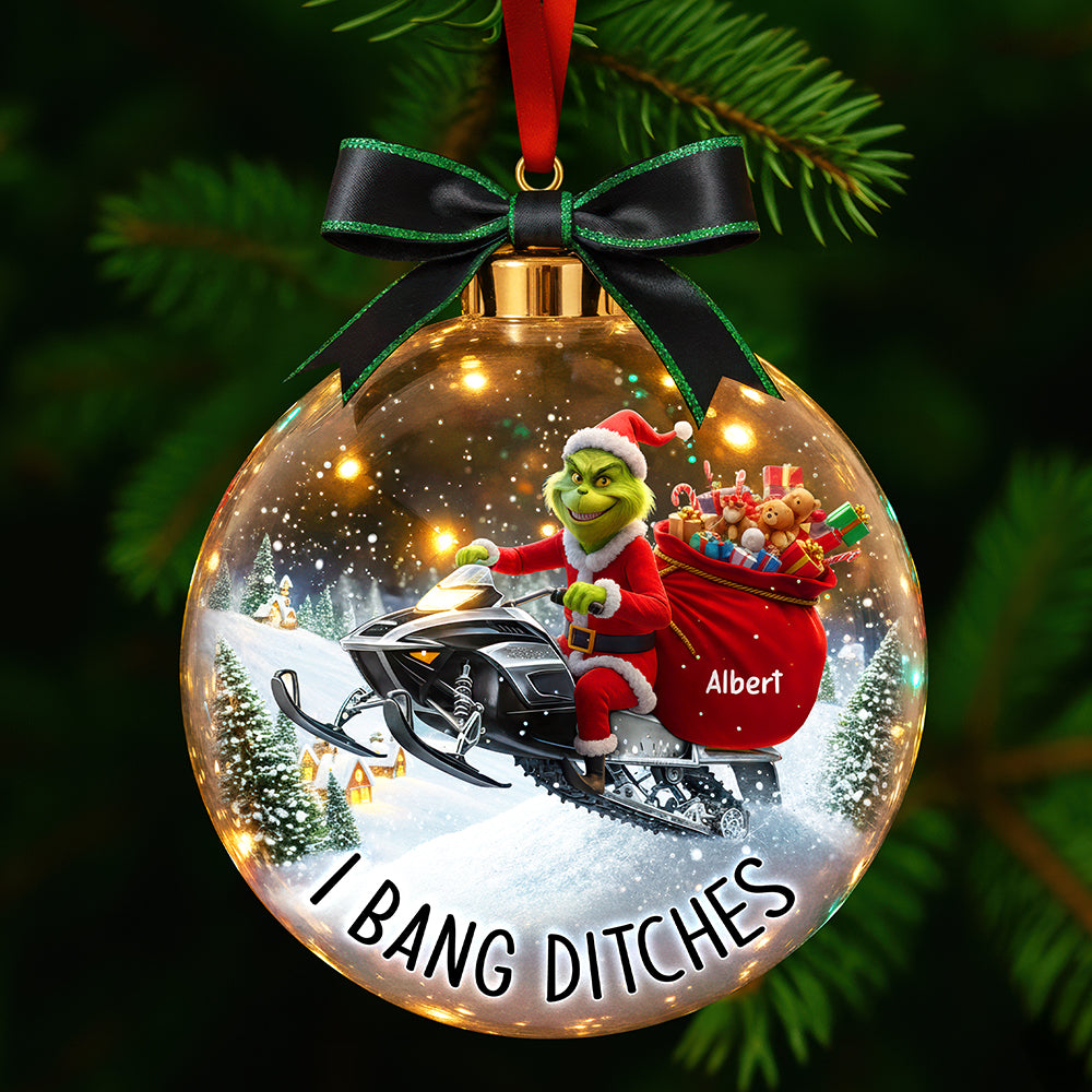 I Bang Ditches - Snowmobile Adventure Christmas Ornament - Personalized Gift for Fans Ornament PopCulturePrints