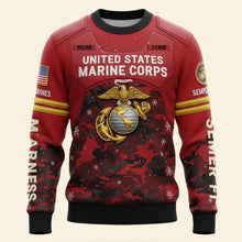 Load image into Gallery viewer, Honor Their Service with Our Military Knitted Ugly Sweater - Personalized Gift for Veterans AOP Products PopCulturePrints
