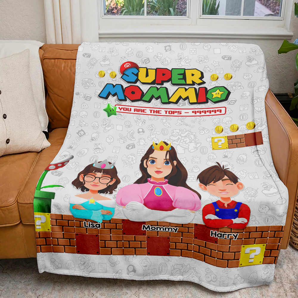 “You Are The Tops - Super Mom Blanket” - Personalized Gift for Mom and Grandma Blanket PopCulturePrints