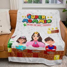Load image into Gallery viewer, “You Are The Tops - Super Mom Blanket” - Personalized Gift for Mom and Grandma Blanket PopCulturePrints
