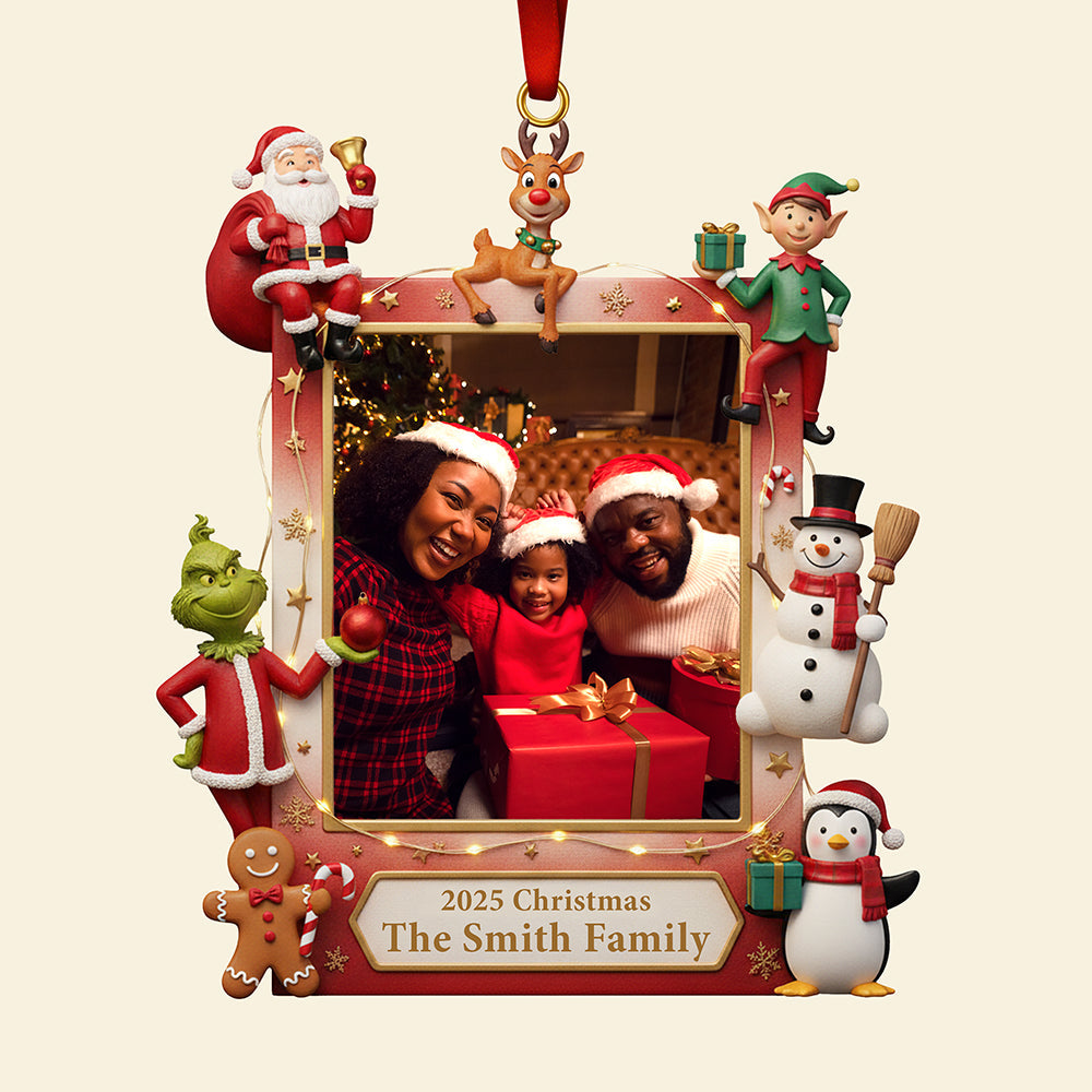 Christmas Picture Frame Acrylic Ornament - Custom Photo Gifts For Family 01HYQN071125 Ornament PopCulturePrints
