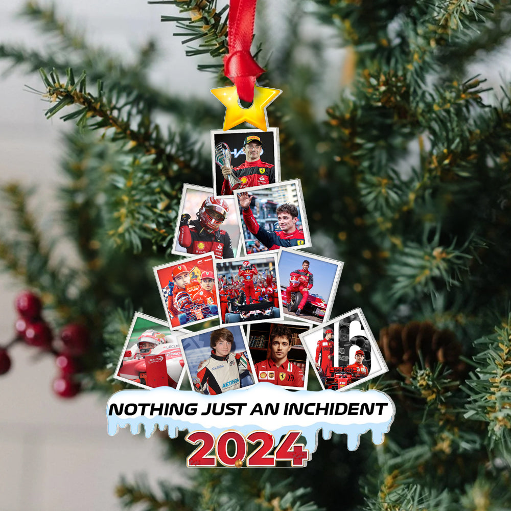 Personalized Racing Fan Christmas Ornament - Custom Photo Tree, Nothing Just An Incident 2024