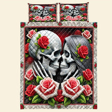 Load image into Gallery viewer, Personalized Skull Couple Quilt Bedding Set Blanket PopCulturePrints
