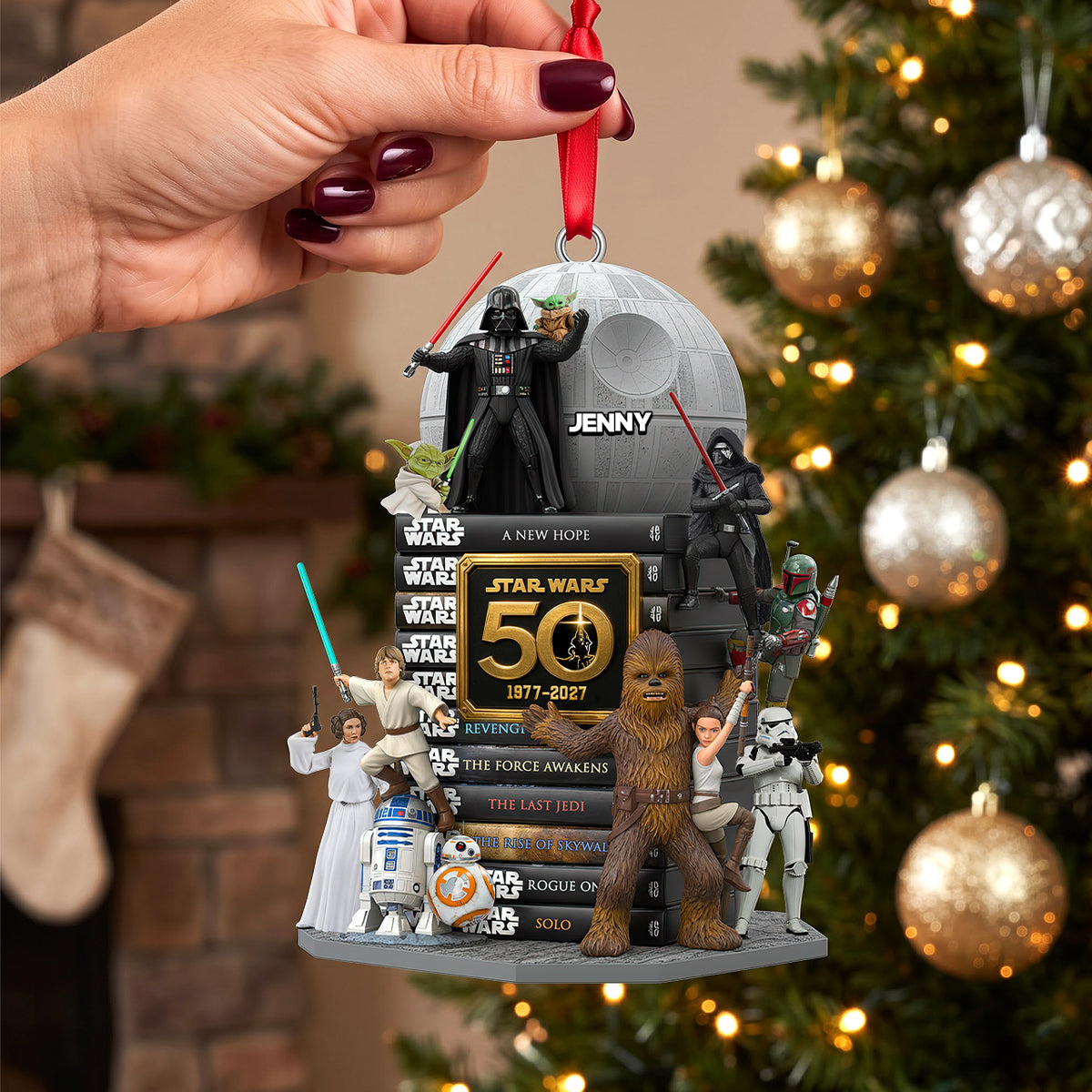 "Celebrate 50 Years of Adventure - Personalized Christmas Ornament for Cosmic Lovers"
