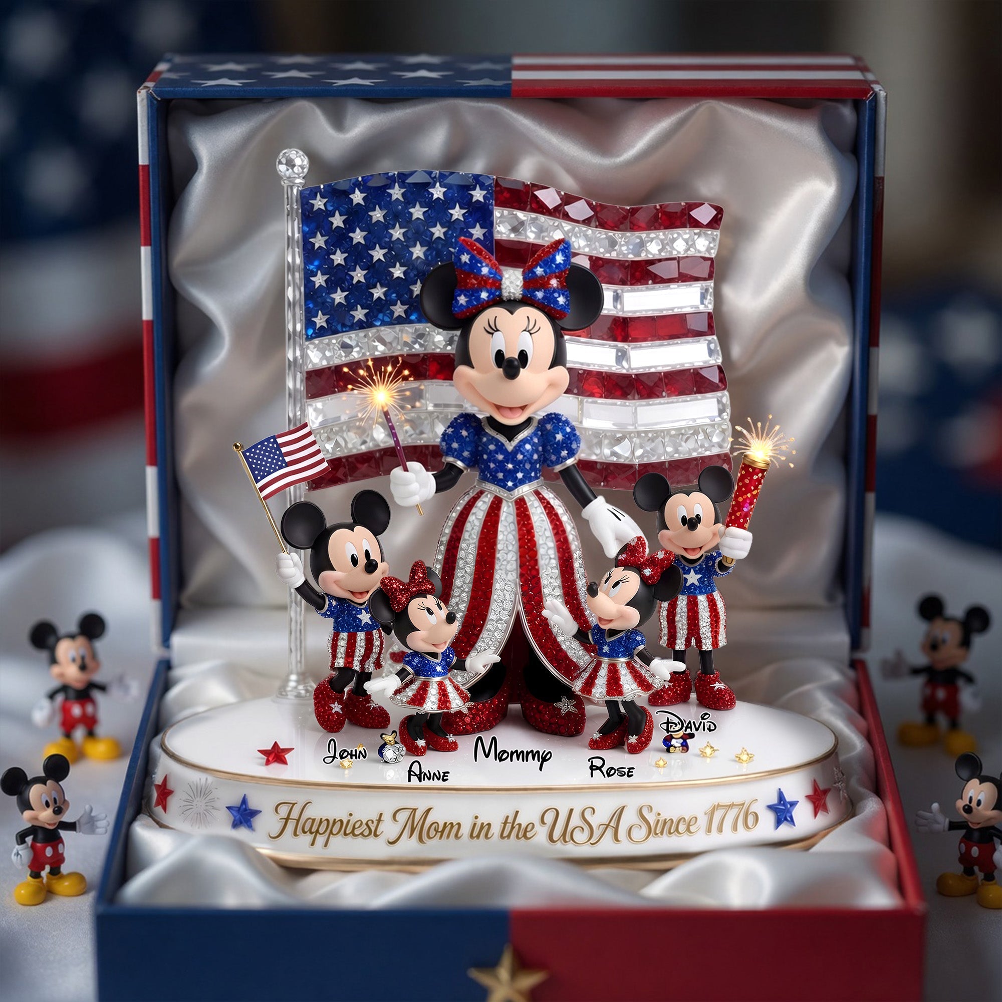 Happiest Mom in the USA Since 1776 - Personalized Acrylic Plaque for Moms, Grandmas, and More Shaped Plaques PopCulturePrints