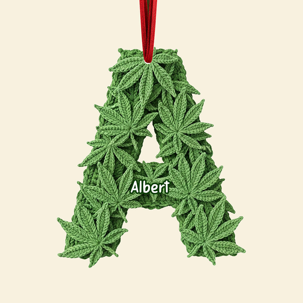 Personalized Alphabet Letters Christmas Ornament – Unique Gifts for Weed Lovers Ornament PopCulturePrints