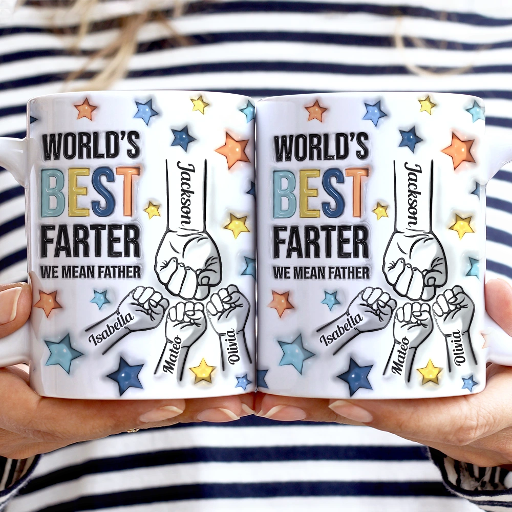 World's Best Farter, I Mean Father - Personalized 3D Inflated Effect Mug Mug PopCulturePrints