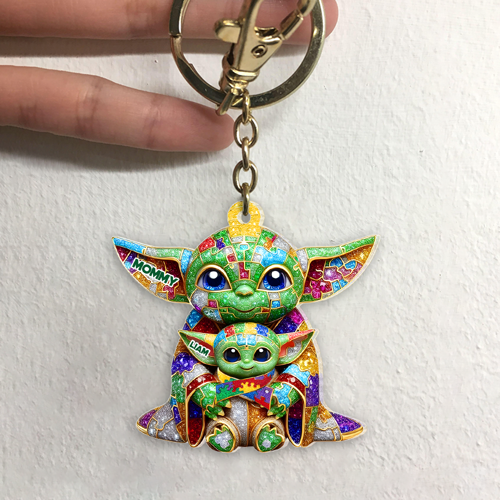 “Mommy is the Heart of the Galaxy” – Personalized Keychain for Moms, Perfect Gift for Mother's Day, Grandma & More Keychains PopCulturePrints
