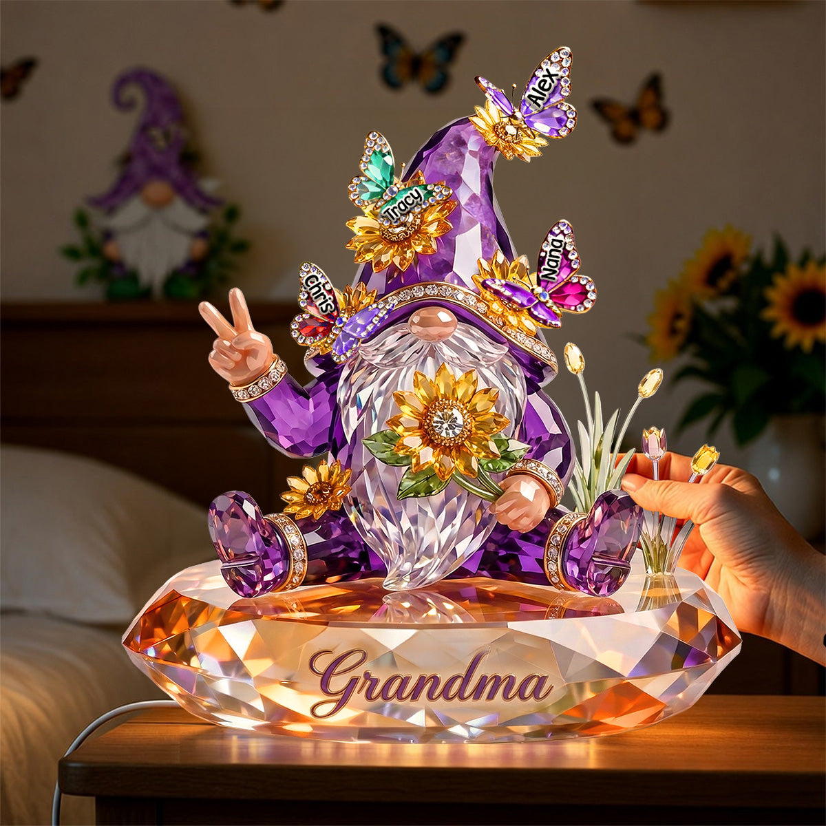 Celebrate Mom's Unique Spirit - Personalized Gnome Mom Light Box - Perfect Mother's Day Gift for Mom and Grandma Light Box PopCulturePrints