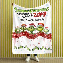 Load image into Gallery viewer, Custom Christmas Family Blanket - Stolen Christmas Together Design
