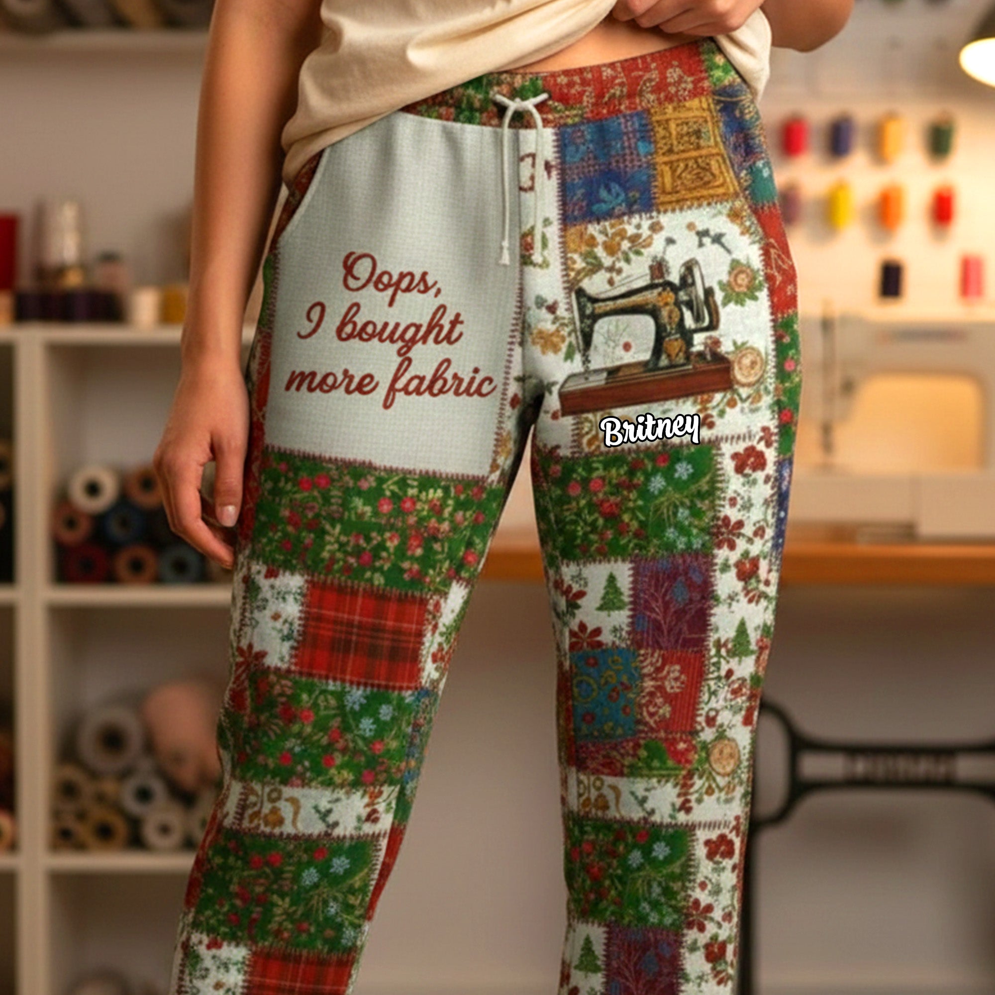 "Oops, I bought more fabric" - 3D Sweatpants - Personalized Gift for Sewers Shorts and Pants PopCulturePrints