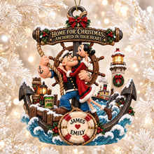 Load image into Gallery viewer, “Home for Christmas, Anchored in Your Heart” - Personalized Acrylic Ornament, A Unique Gift for Couples and Loved Ones Ornament PopCulturePrints
