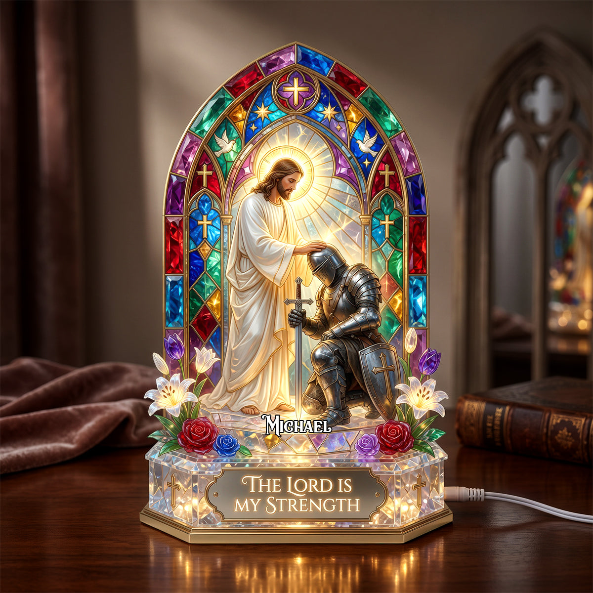 The Lord is my Strength - Personalized Christian Warrior Light Box