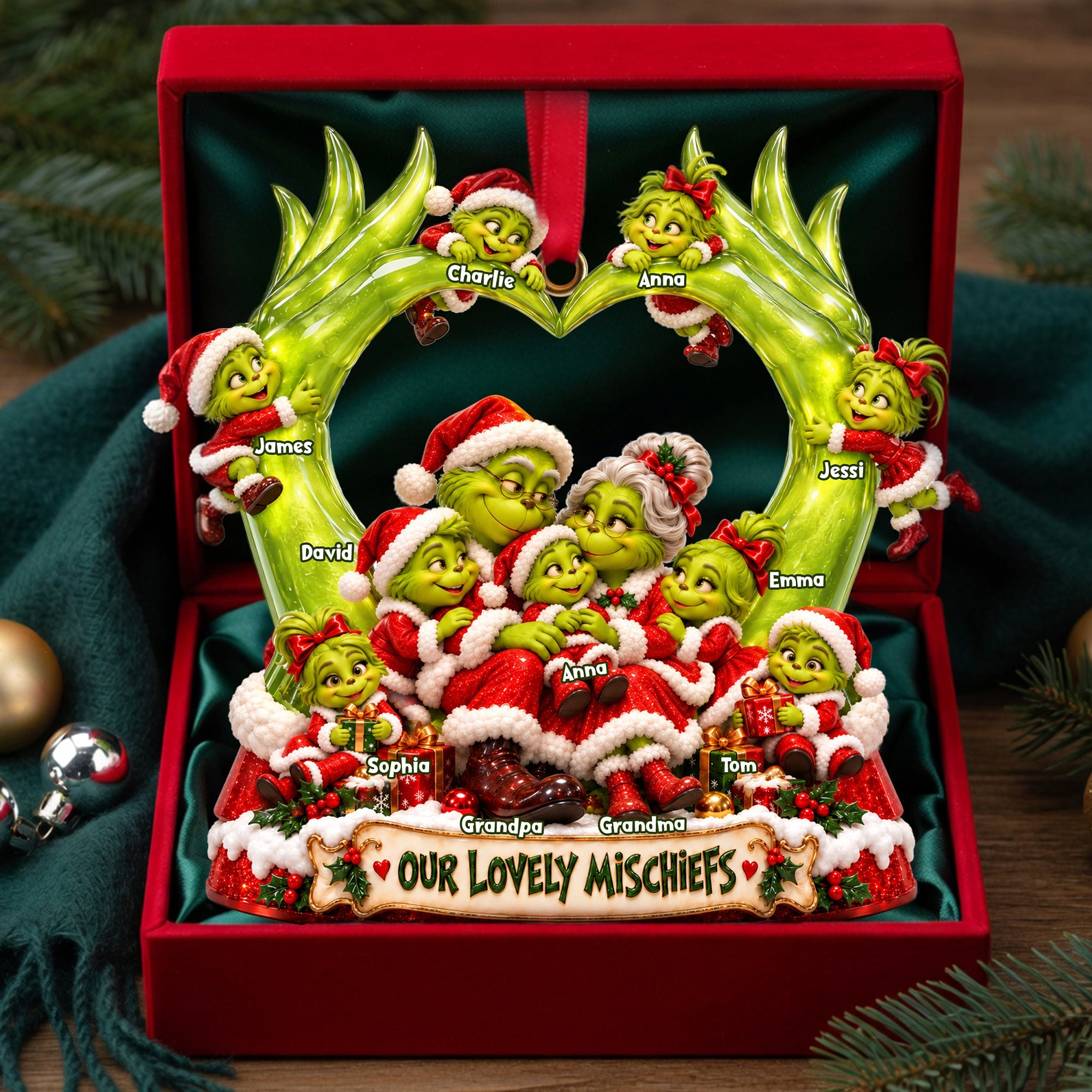 Our Lovely Mischiefs Christmas Ornament - Personalized Gifts for Grandparents Ornament PopCulturePrints