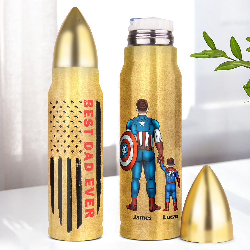 Customizable Bullet Tumbler Gift for Dad - Best Dad Ever Theme