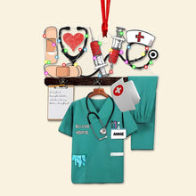 Load image into Gallery viewer, Personalized Nurse Christmas Ornament with Custom Name Ornament PopCulturePrints

