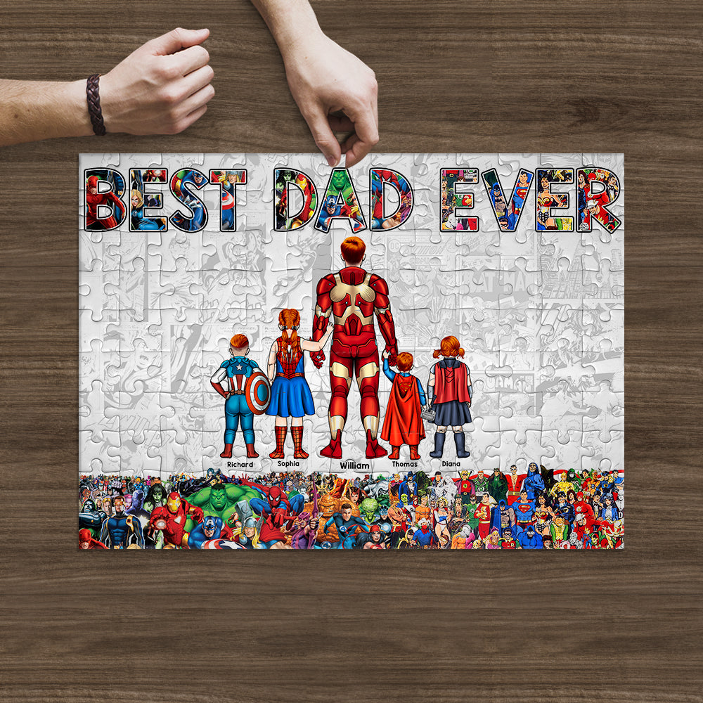 Best Dad Ever - Personalized Jigsaw Puzzle for Dads Jigsaw Puzzles PopCulturePrints
