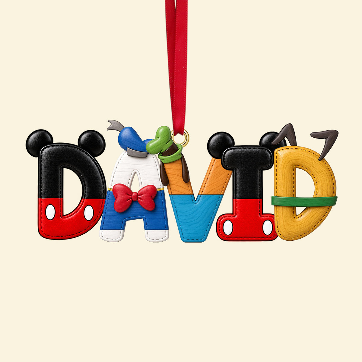 Personalized Cute Alphabet Christmas Ornament - A Unique Gift for Family and Friends Ornament PopCulturePrints