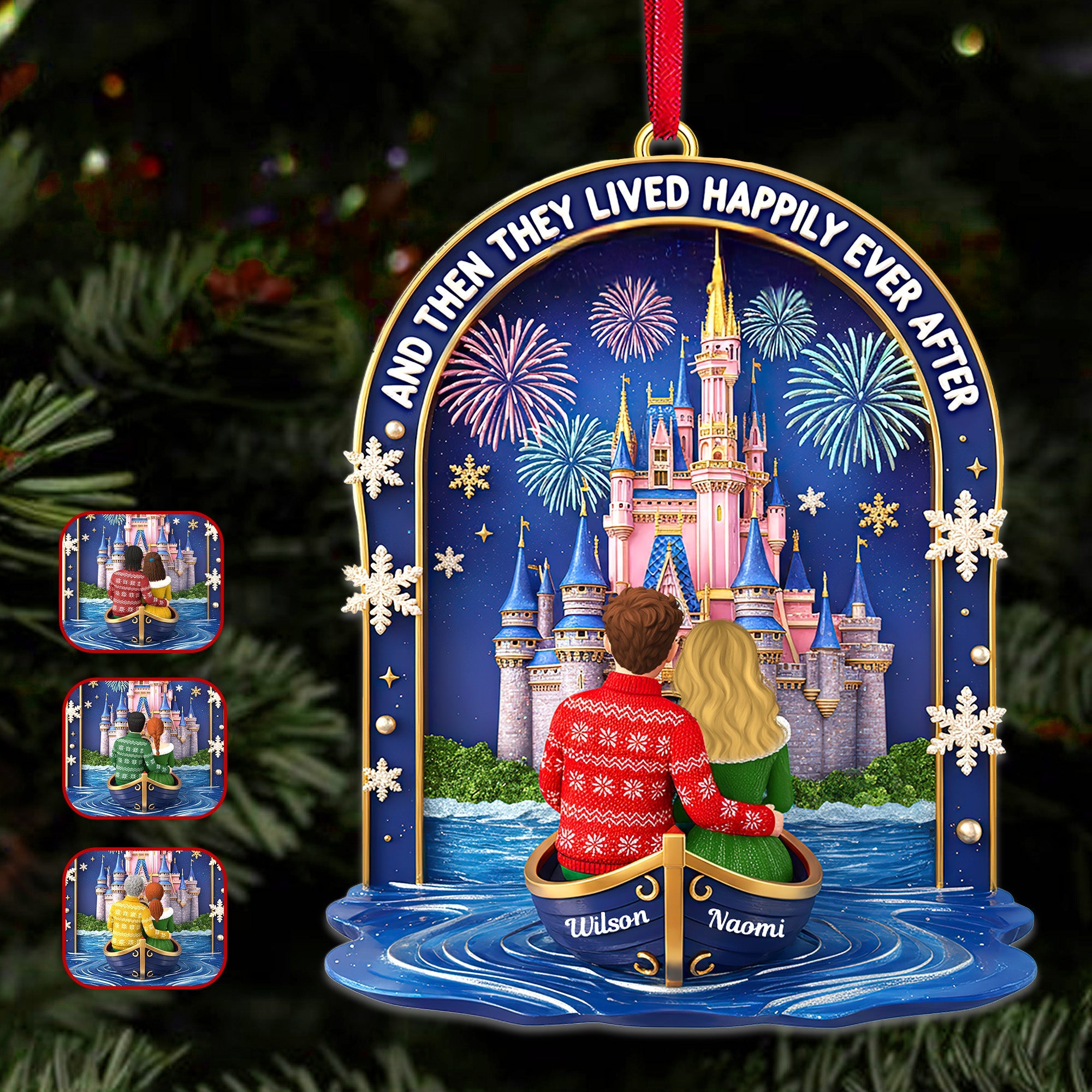 "And Then They Lived Happily Ever After" - Personalized Christmas Ornament - Unique Gift for Couples, Friends, and Family Ornament PopCulturePrints