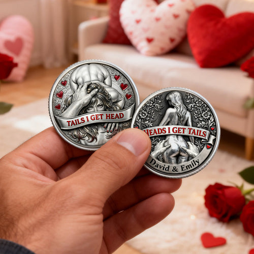 “Love's Playful Choice” - Personalized Funny Coin Set for Couples Coin PopCulturePrints