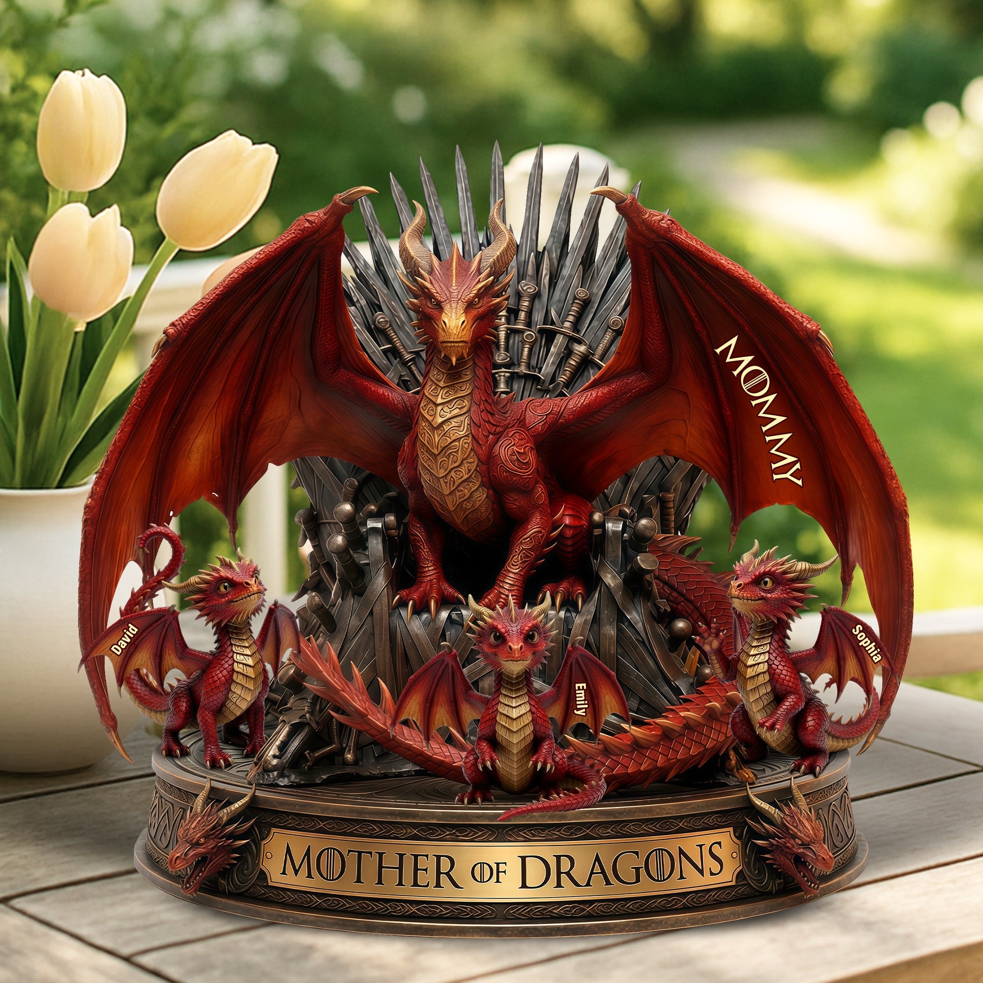 "Embrace Your Inner Dragon, Personalized for Moms" - Mother Of Fantasy Acrylic Plaque, Custom Gifts for Moms, Grandmas & More Shaped Plaques PopCulturePrints
