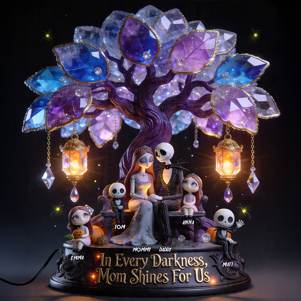 In Every Darkness, Mom Shines For Us - Personalized Dark Dream Mom Acrylic Light Box Gift Light Box PopCulturePrints