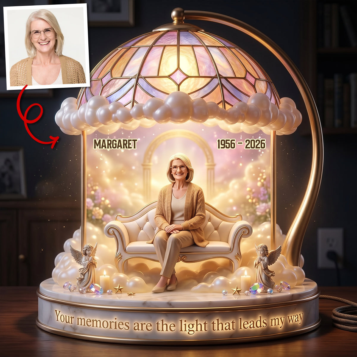 Your Memories Are the Light That Leads My Way - Custom Acrylic Light Box for In Loving Memory Light Box PopCulturePrints