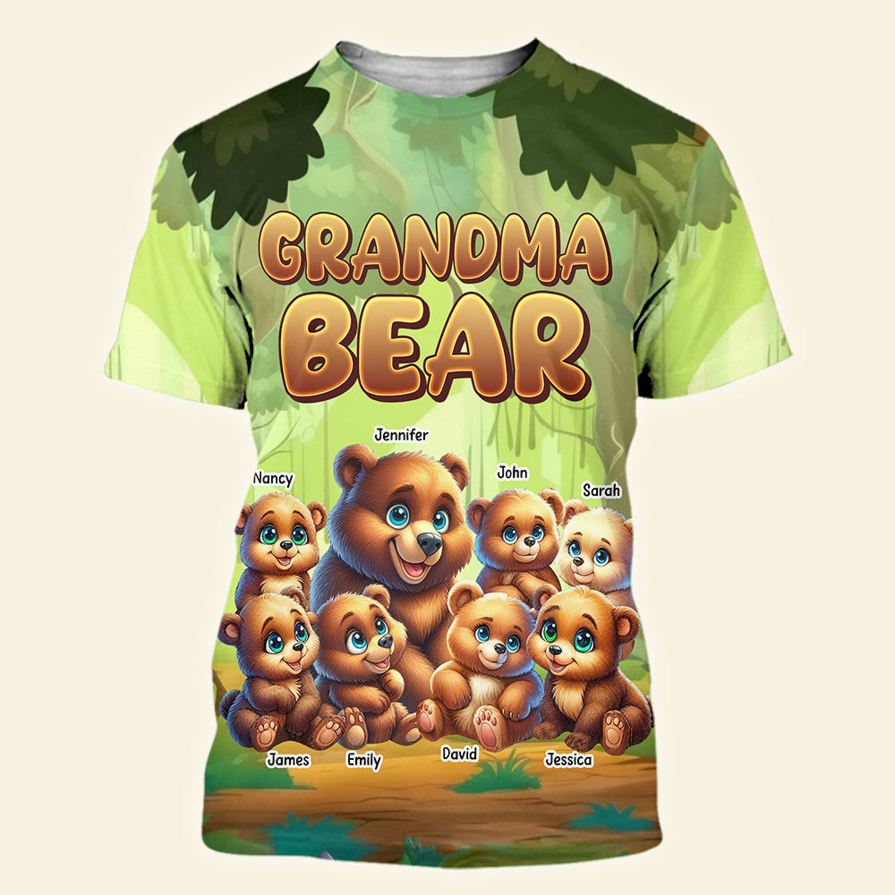 Grandma Bear - Personalized Gift for Grandma and Mom Shirt AOP Products PopCulturePrints