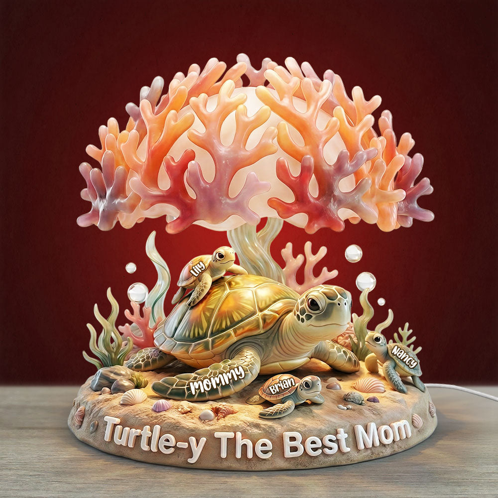 "Turtle-y The Best Mom" - Personalized Ocean Turtle Light Box - Custom Gift for Moms, Grandmas, and More Light Box PopCulturePrints